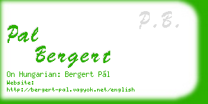 pal bergert business card